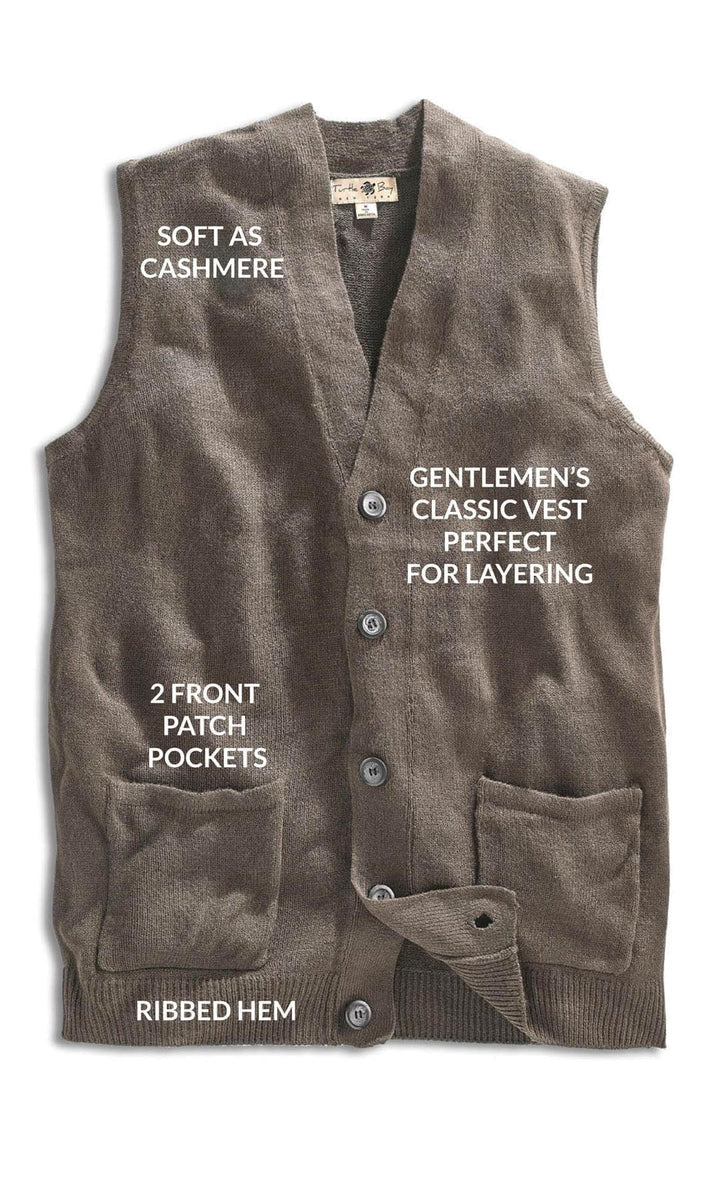 Men's Knitted Button Front Sweater Vest - Button Up Knit Vest in  Cashmere-Like Acrylic – TURTLE BAY APPAREL